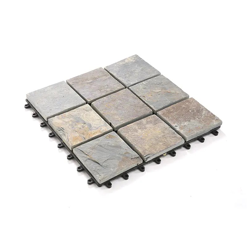Wholesale Outdoor Stone Pebble Garden Interlocking Stone Deck Tiles
