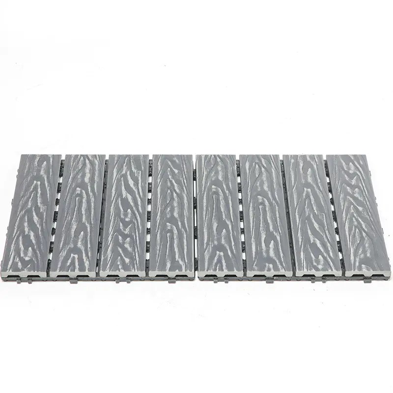 Wholesale Outdoor Flooring Balcony Gray Wood Grain WPC Interlocking