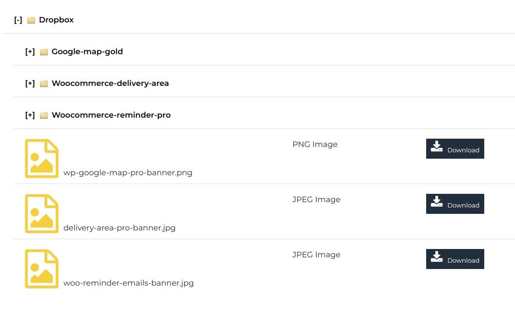 How to display Dropbox storage files & folders on Frontend WP Display