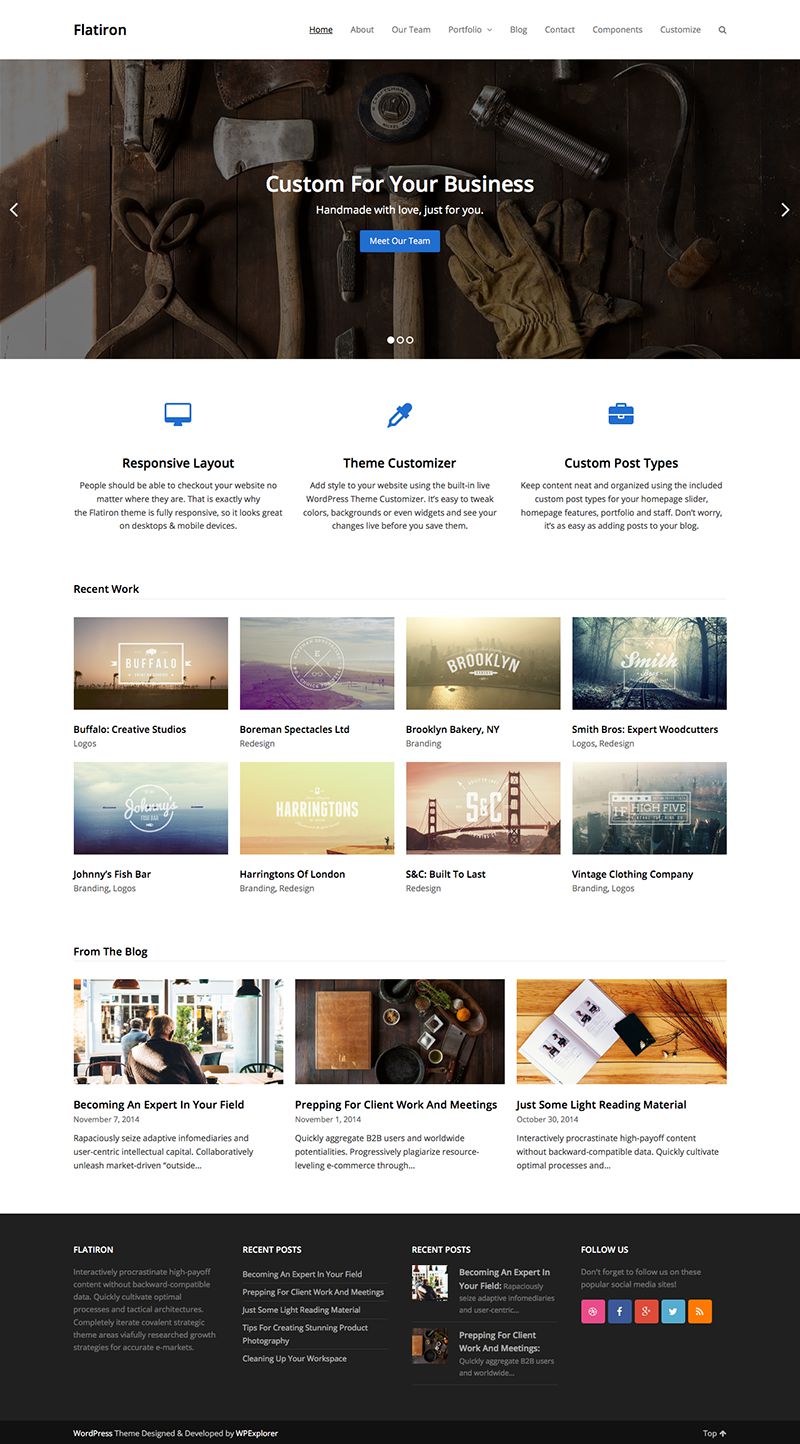 FlatIron Minimal Corporate Business WordPress Theme WPExplorer
