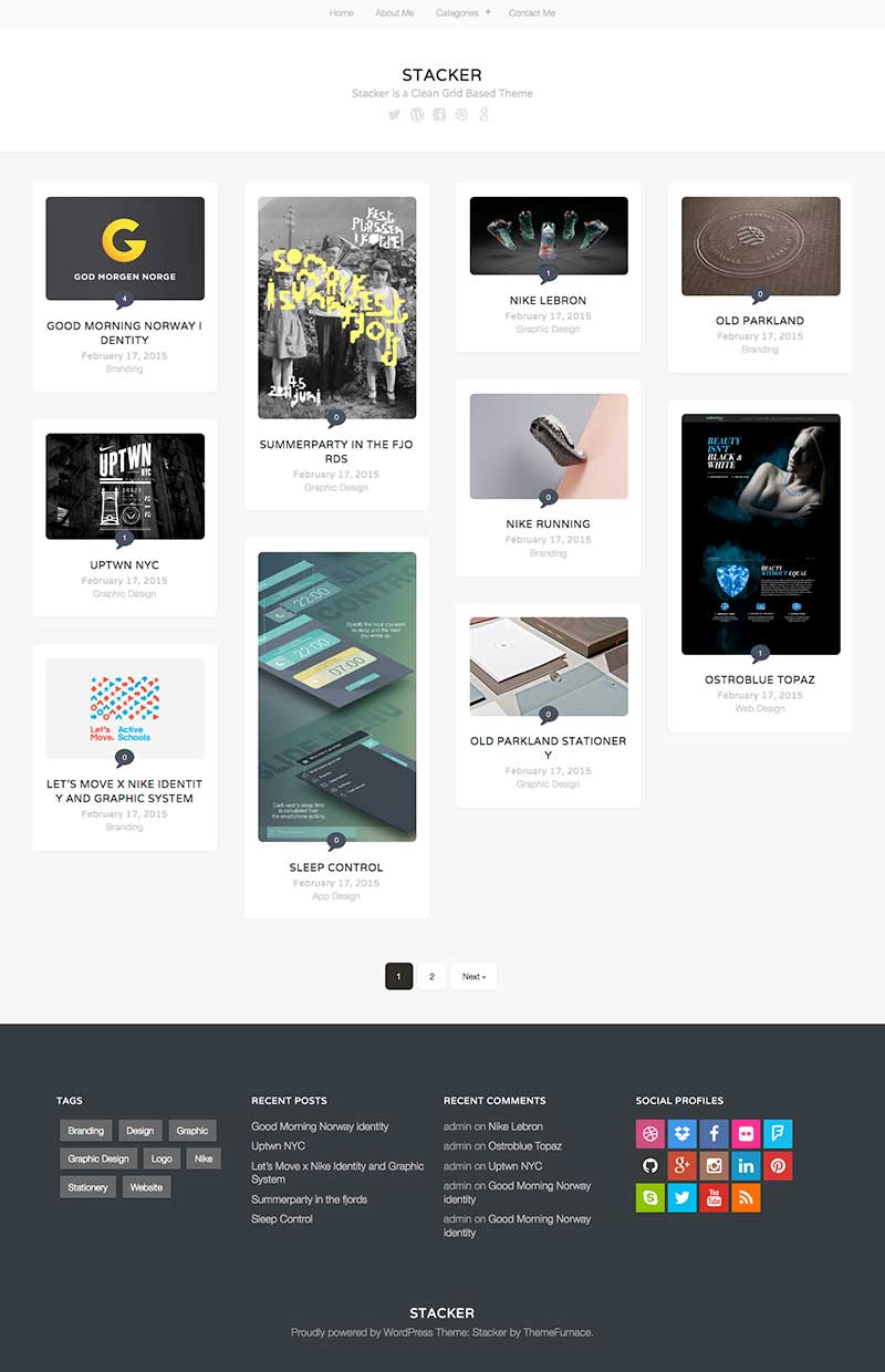 Stacker Pinterest Style Portfolio WordPress Theme WPExplorer