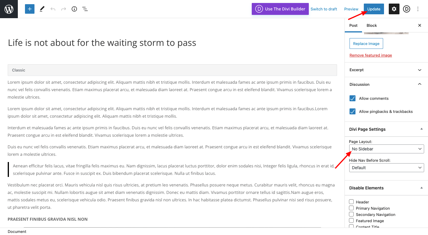 How To Remove Sidebar In Divi Theme Pages? (No Coding)