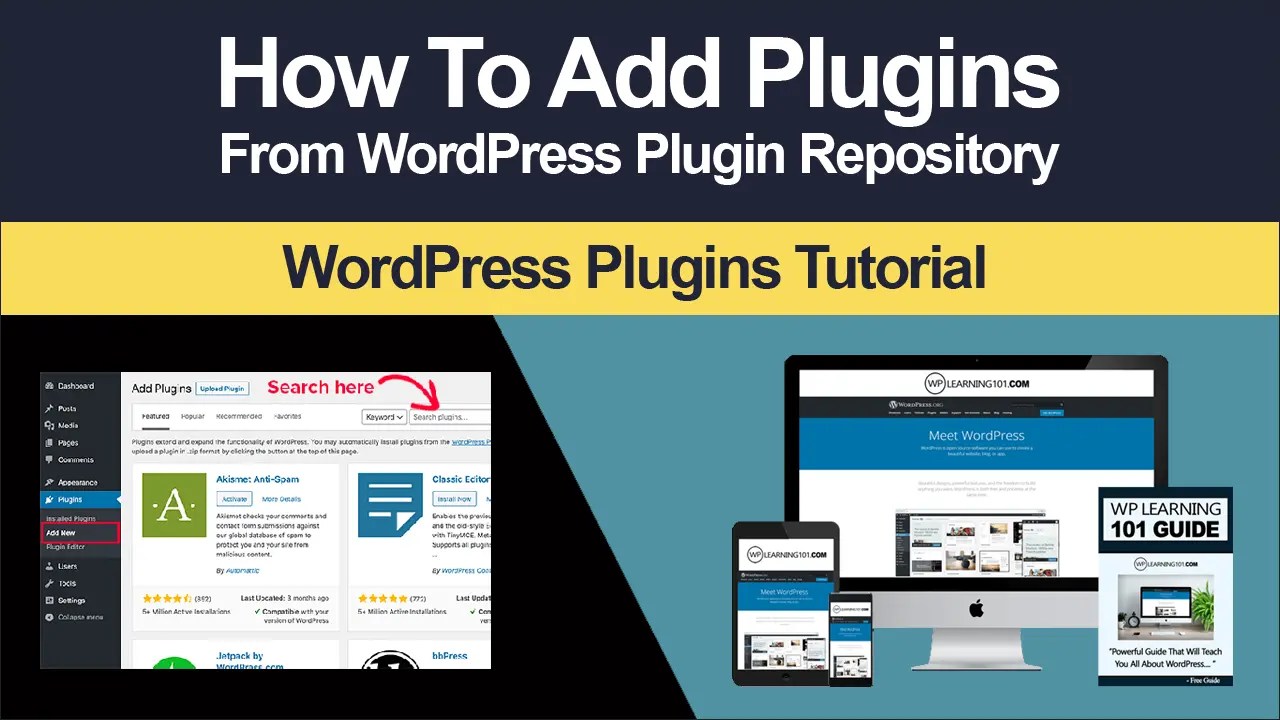 How To Add Plugins From WordPress Plugin Repository Tutorial (Step By