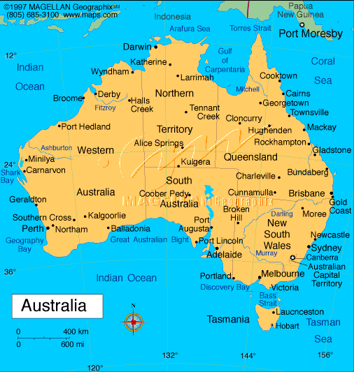 Map of Australia Nations Online Project