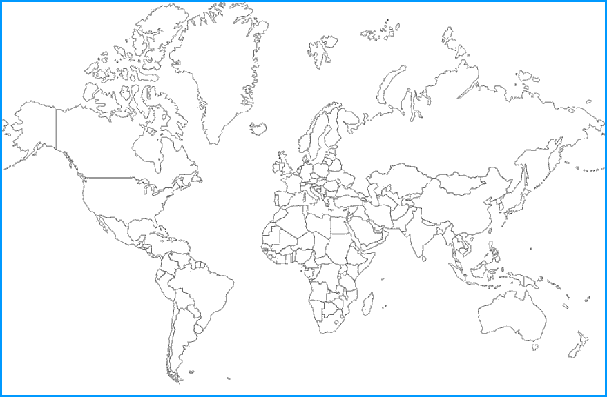 Blank World Map With Country Outlines World Maps