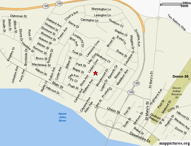 Map of Fredericton Map of Fredericton North Map of Fredericton