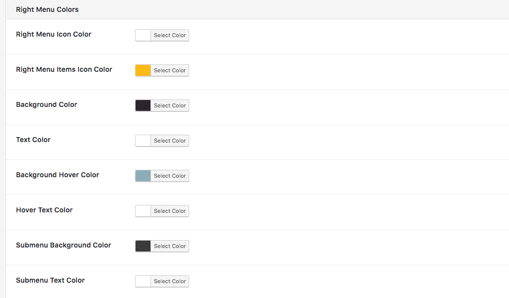 How to set the Right Menu colors? WordPress Mobile Menu WordPress How to set the Right Menu colors? WordPress Mobile Menu WordPress