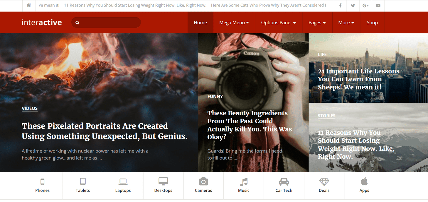Interactive Theme MultiPurpose WordPress Theme With 6 Choices