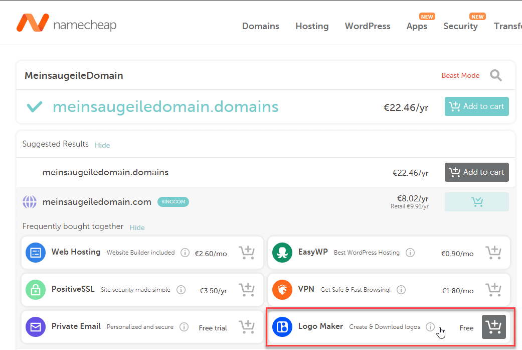 namecheap Logo Maker wpzeus