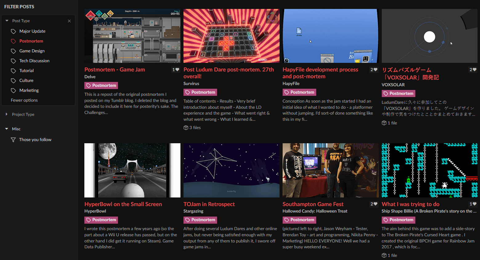 Gamedev of the Dead itch.io Adds Devlog Postmortem Support Wraithkal