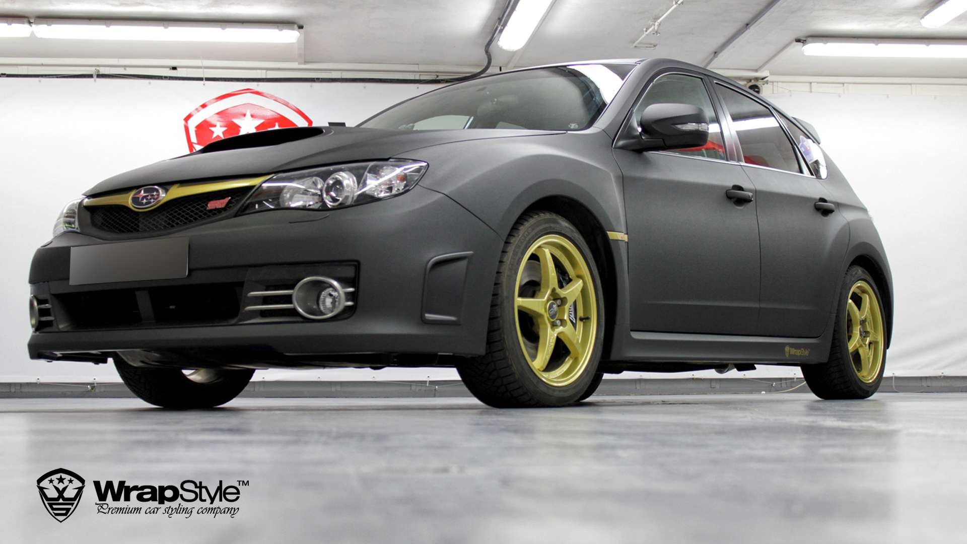 Subaru STI Black Matt wrap WrapStyle