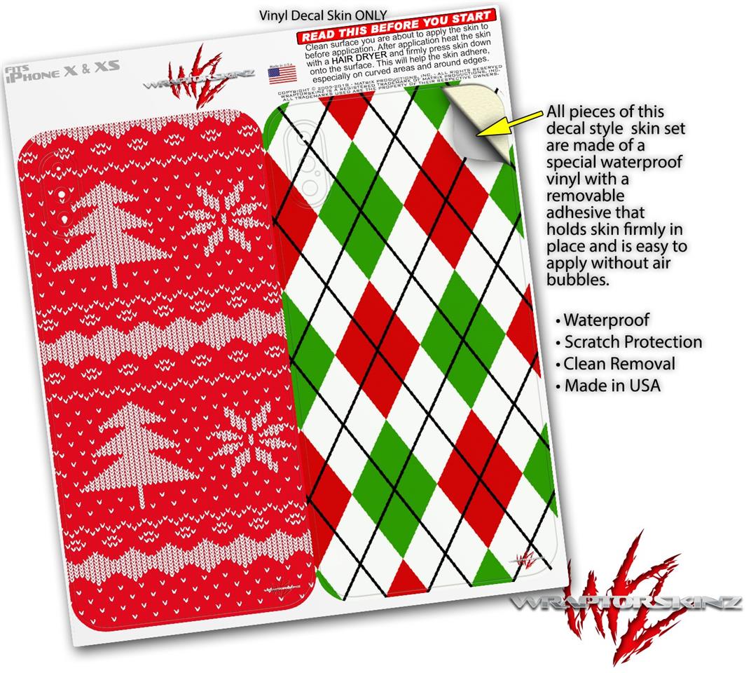 iPhone X and XS Skins Ugly Holiday Christmas Sweater Christmas Trees