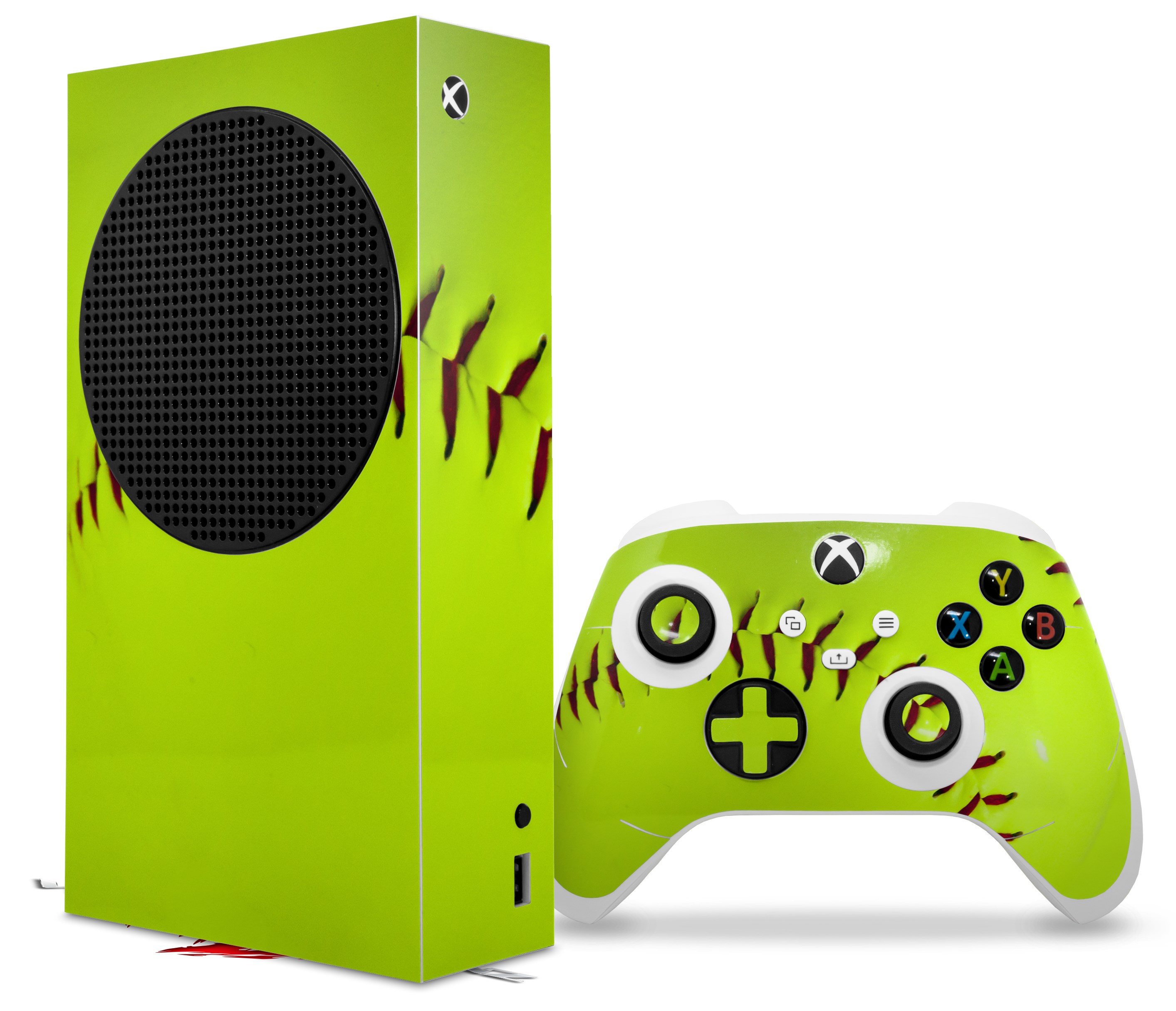 XBOX Series S Console Controller Bundle Skins Softball WraptorSkinz