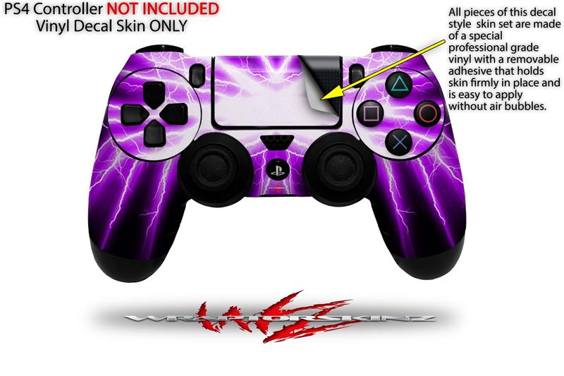 Sony PS4 Controller Skins Lightning Purple WraptorSkinz