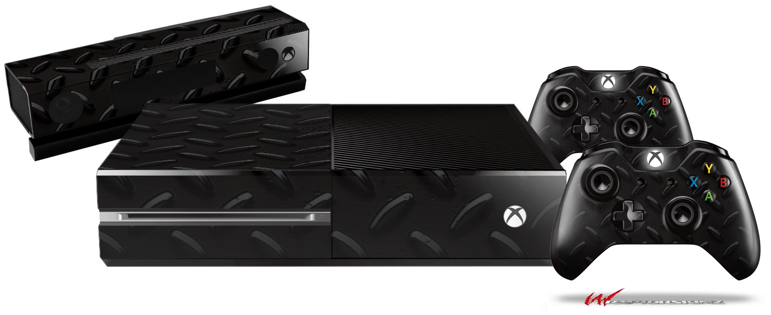 XBOX One Original Console and Controller Skins Bundle Diamond Plate