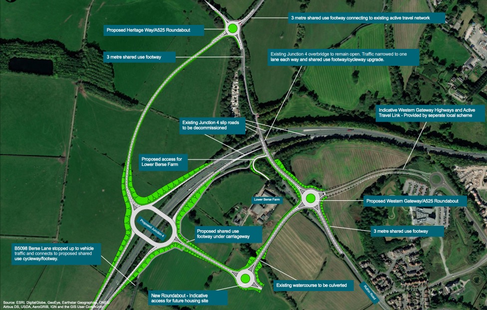 Plan for new junction revealed as A483 Wrexham bypass improvement