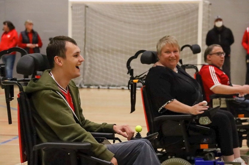Powerchair Football open day at Wrexham Glyndwr University Sports