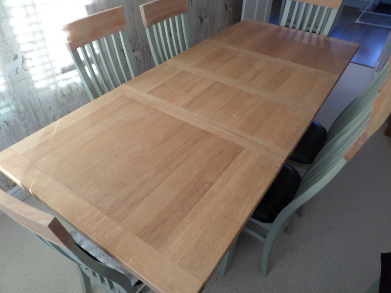 Wrexham uPVC Sprayers Revived painted oak top table and chairs