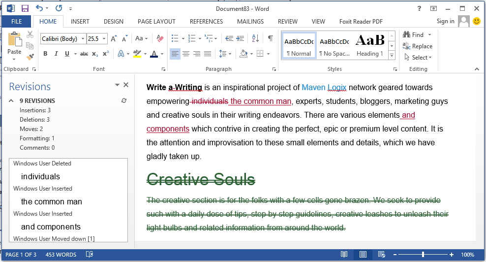 How To Use Track Changes Feature In Microsoft Word 2013