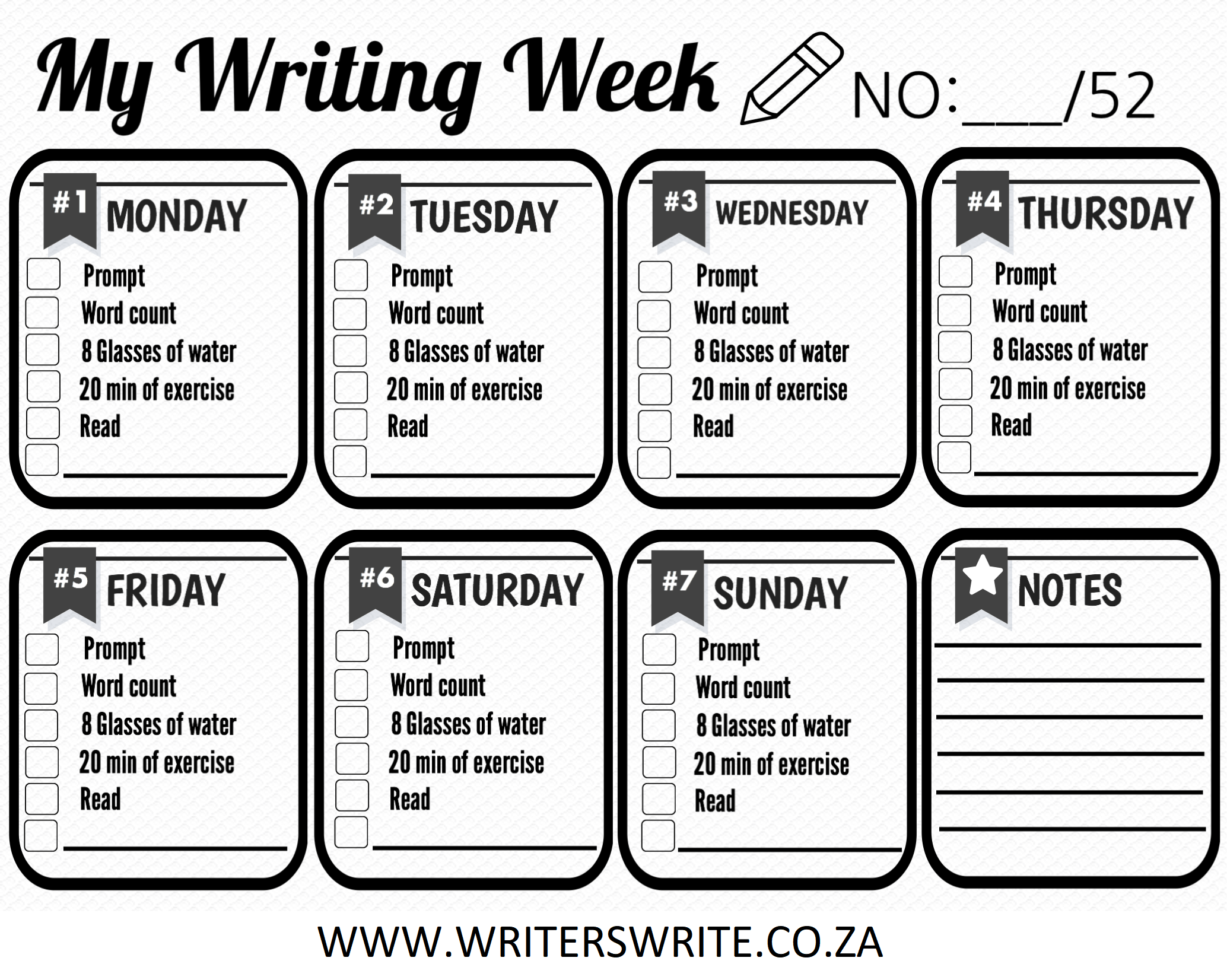 A Handy Daily Checklist For Writers Writers Write