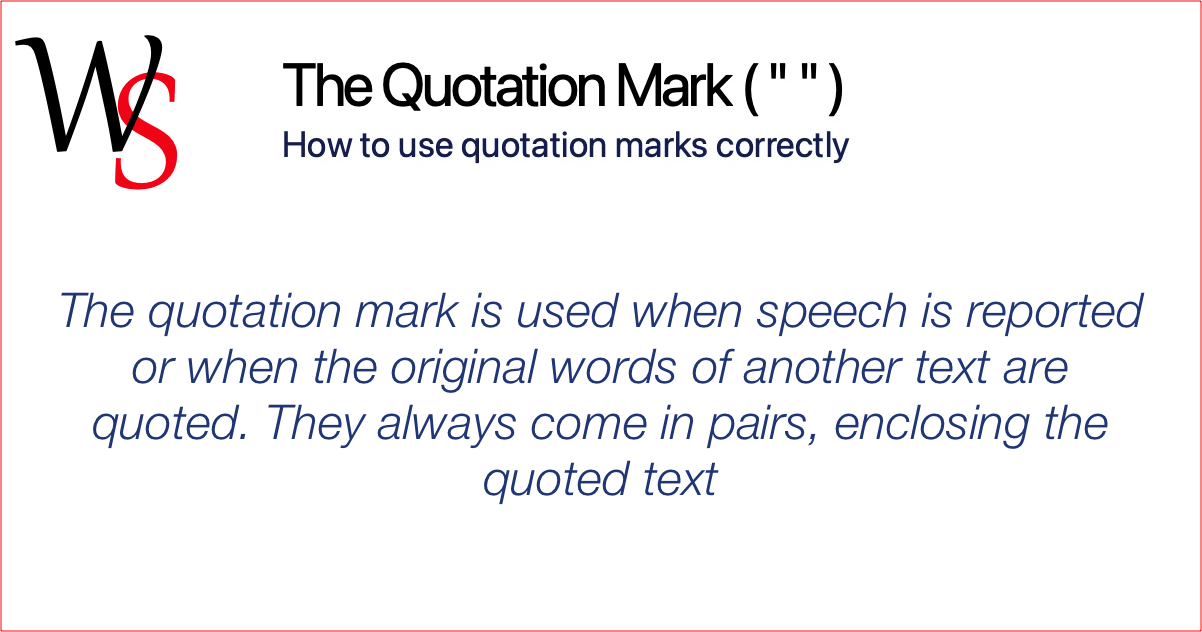 The Quotation Mark Punctuation Writing Support