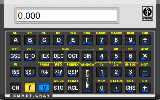 Windows Reverse Polish Notation (WRPN) Calculator