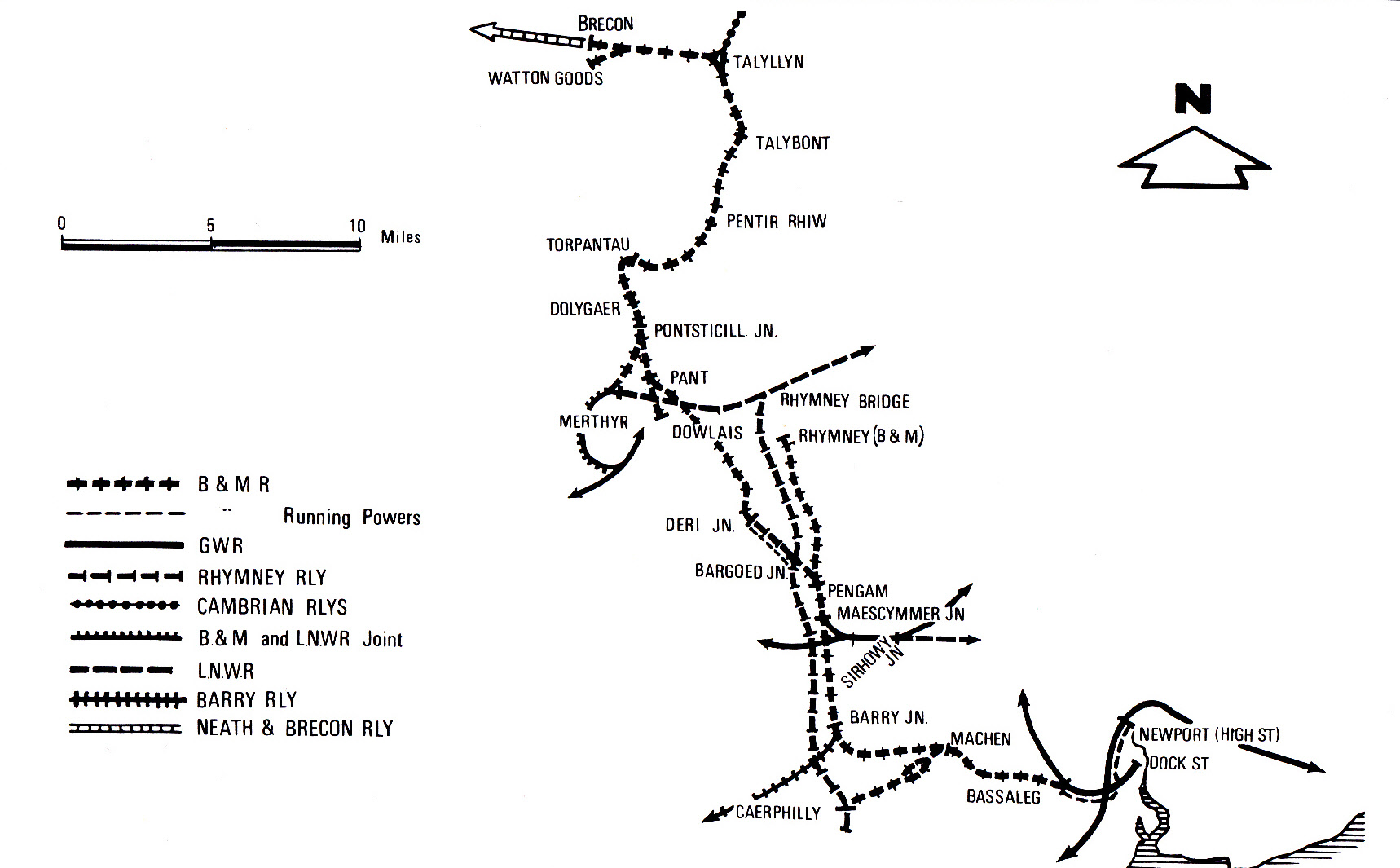 Brecon And Merthyr Railway Map Welsh Railways Research Circle Rhymney Railway