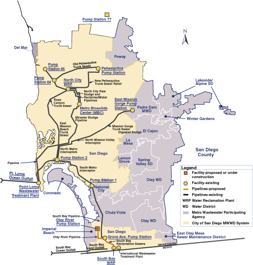 Map of water management throughout San Diego County SIMCenter