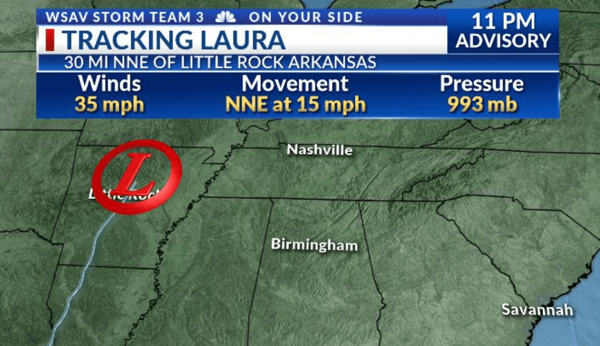 Laura weakens to a depression over Arkansas, flood threat continues