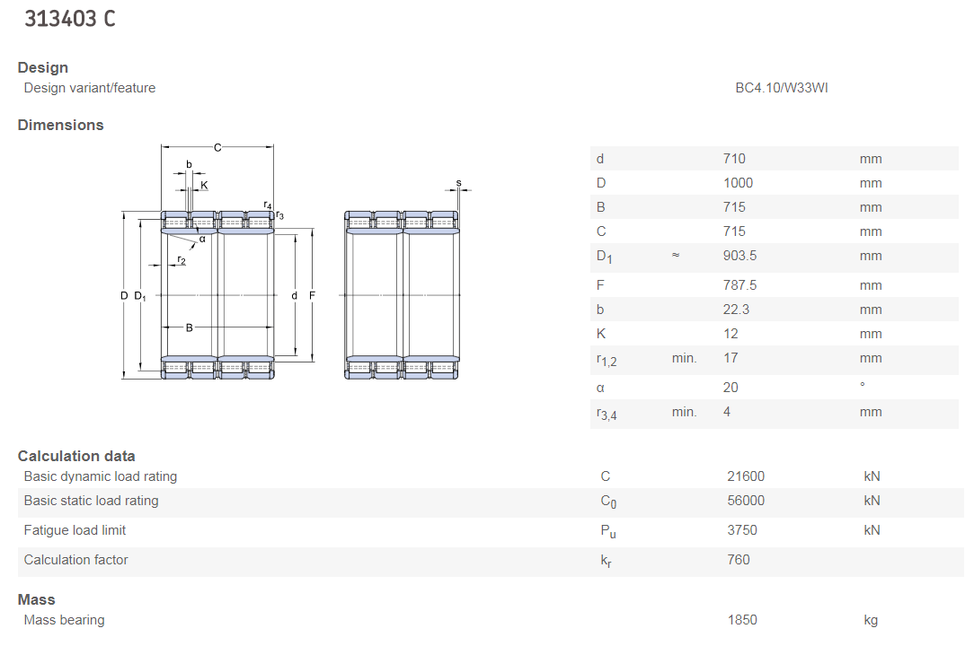 SKF 313403 C fourrow cylindrical roller bearings SKF bearing_NSK bearing_FAG bearing_NTN