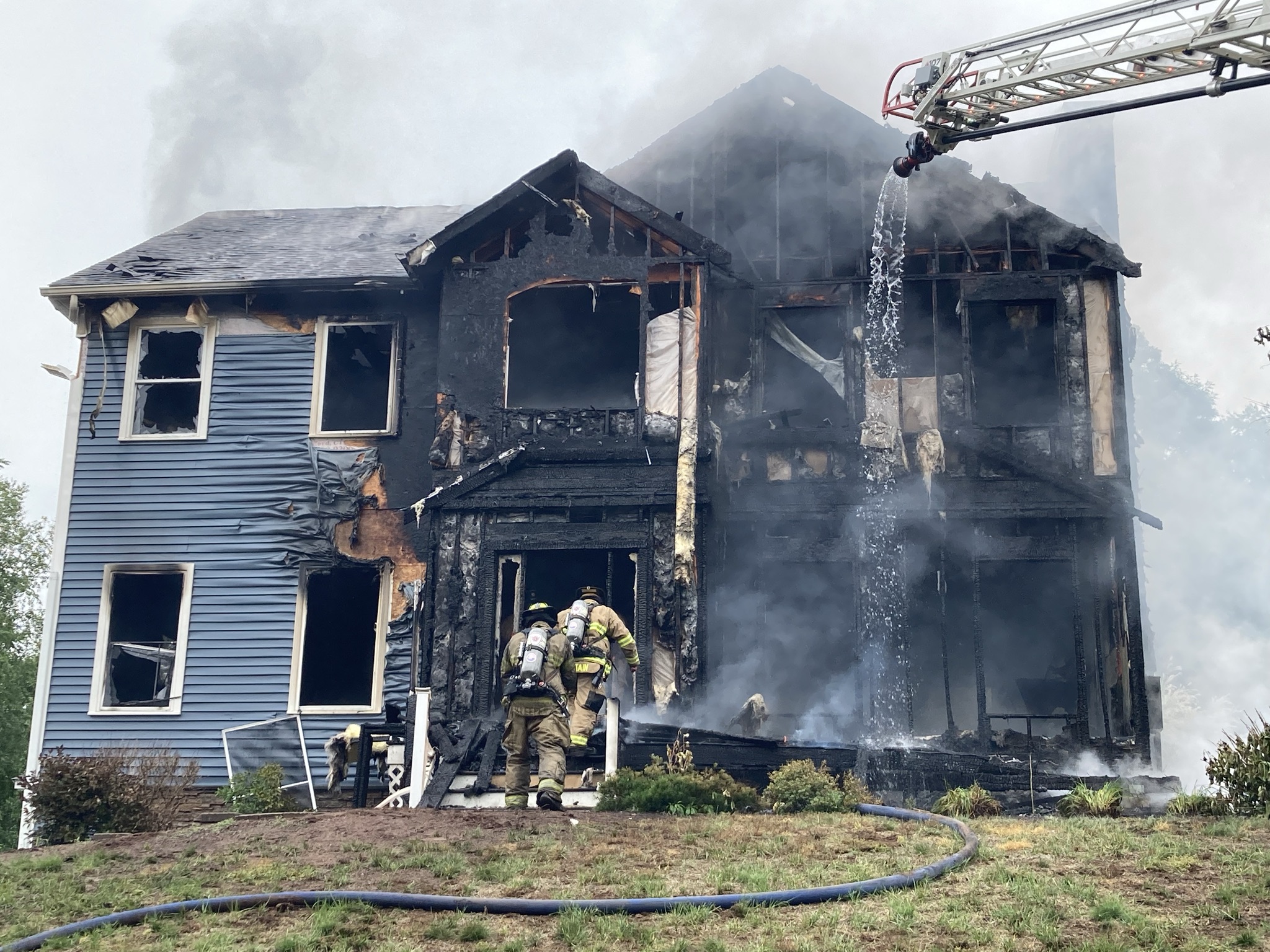 Beacon Falls fire crews put out structure fire on Morning Wood Drive