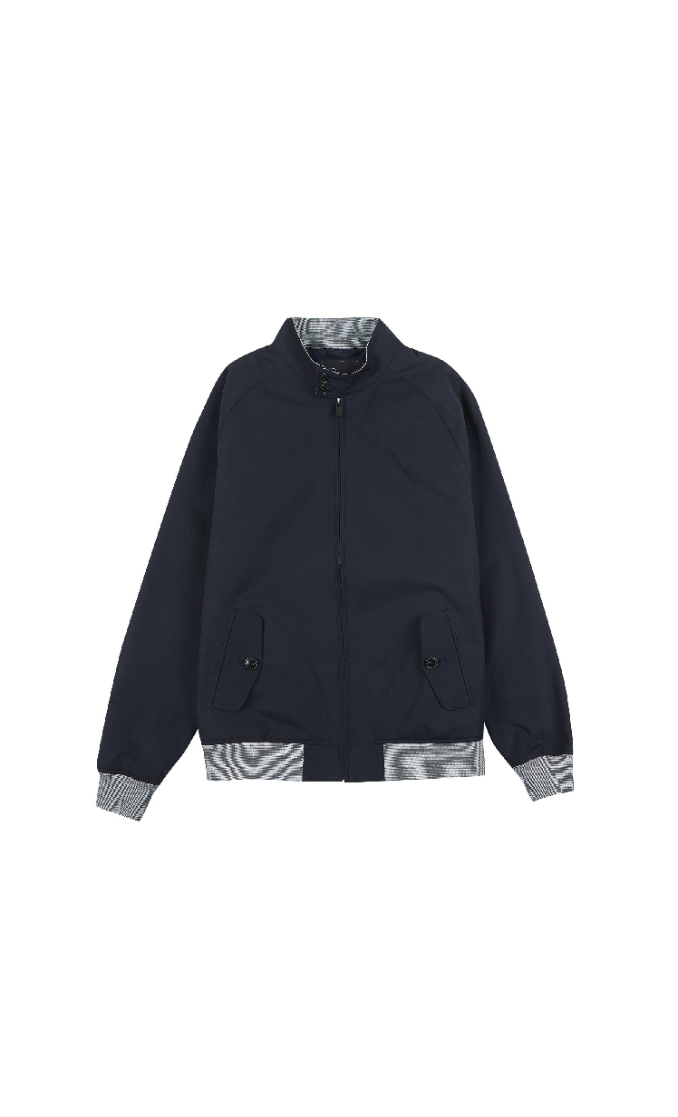 Navy Raglan Harrington Jacket With Contrast Rib Hello! We are wt+