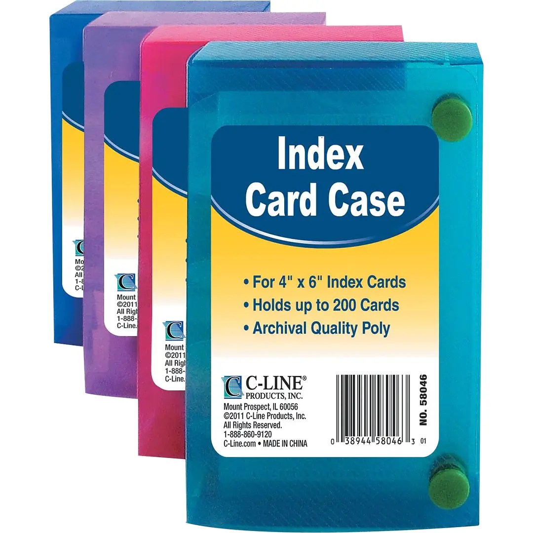 Index Card Case/Box for 4" x 6″ Index Cards CLine CLEARANCE ITEM William Van Cleave Index Card Case/Box for 4" x 6″ Index Cards CLine CLEARANCE ITEM William Van Cleave