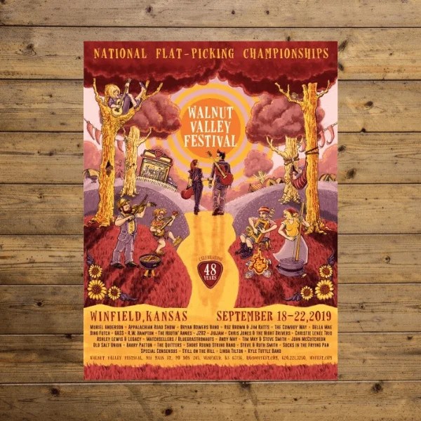 walnut valley festival 2023 lineup Festival Poster 2019 48th Walnut Valley Festival Walnut Valley Festival