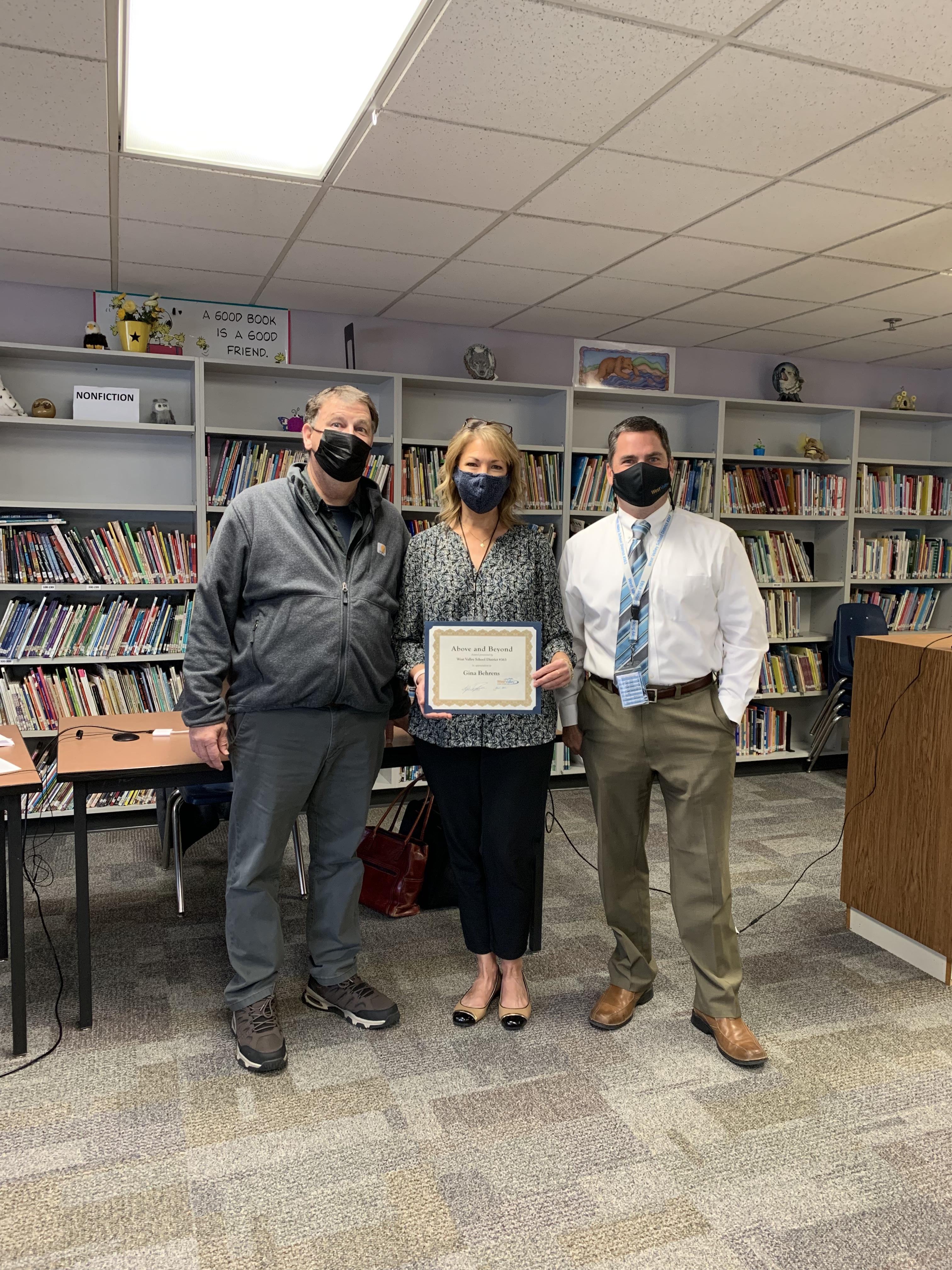 West Valley School District's Above and Beyond Award West Valley School District 363