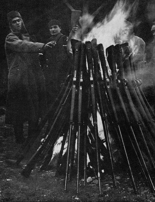 French soldiers burn their weapons French Forces Gallery
