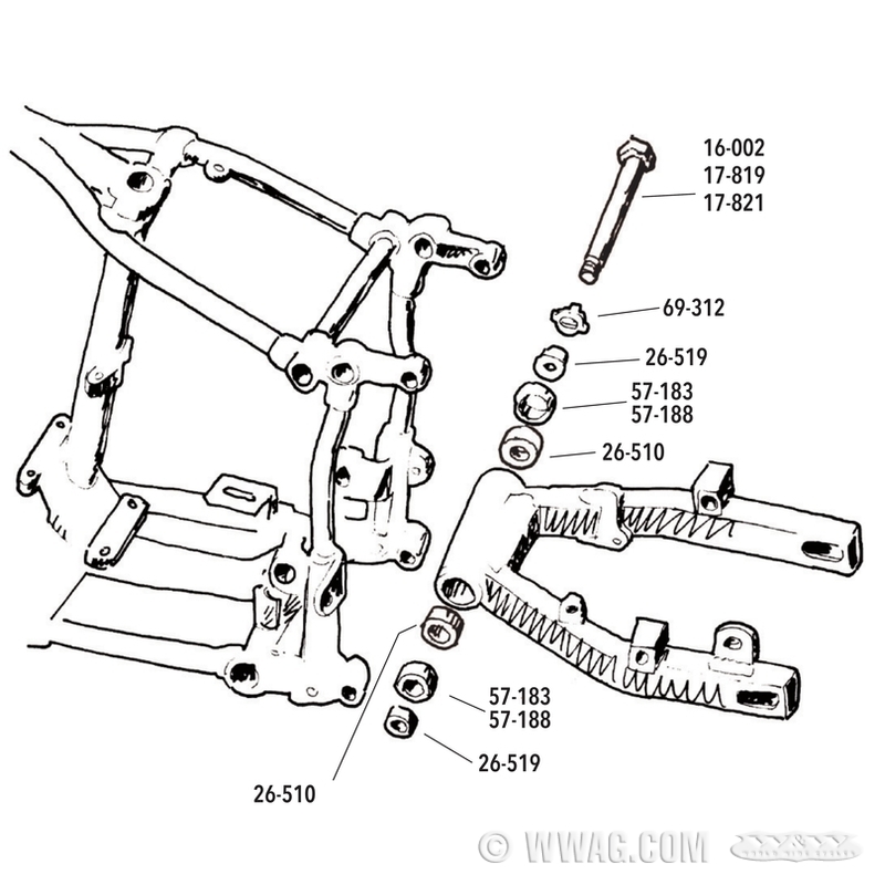 W&W Cycles Chassis > Swingarm Axle and Bearings for 4Speed FL and FX