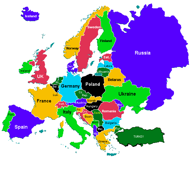 European Countries In World Map Europe - Worldwide Foreign Travel Club