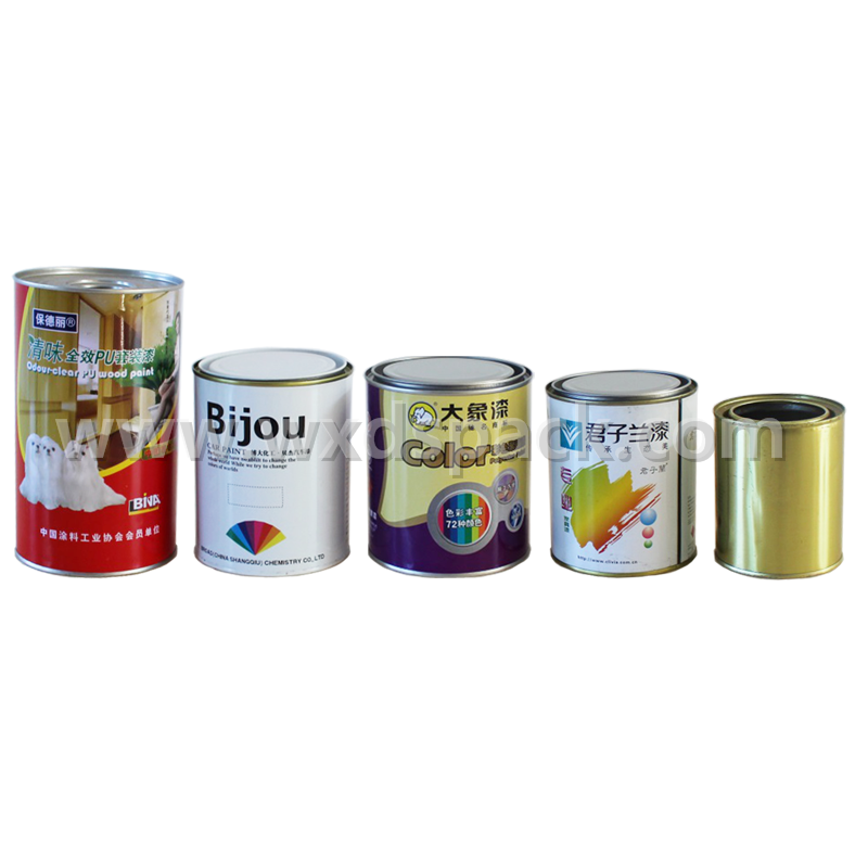 1L Series Metal Paint Tin Cans with Open Plain Lids Desheng