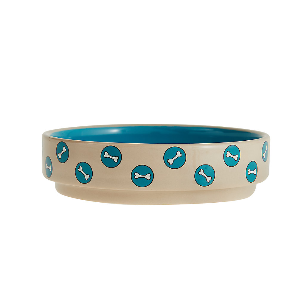 Circles & Bones Ceramic Dog Saucer Pet Products Supplier from China