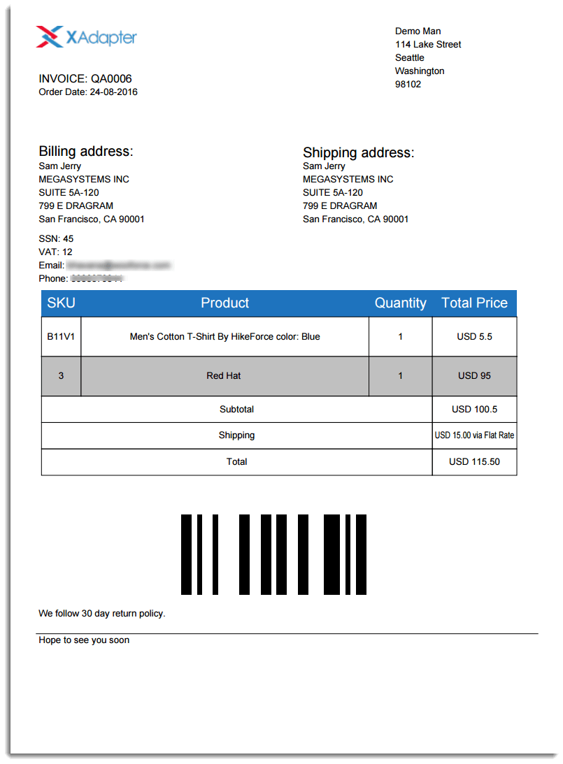 PDF Invoice, Packing Slip, Label, Delivery Note Plugin