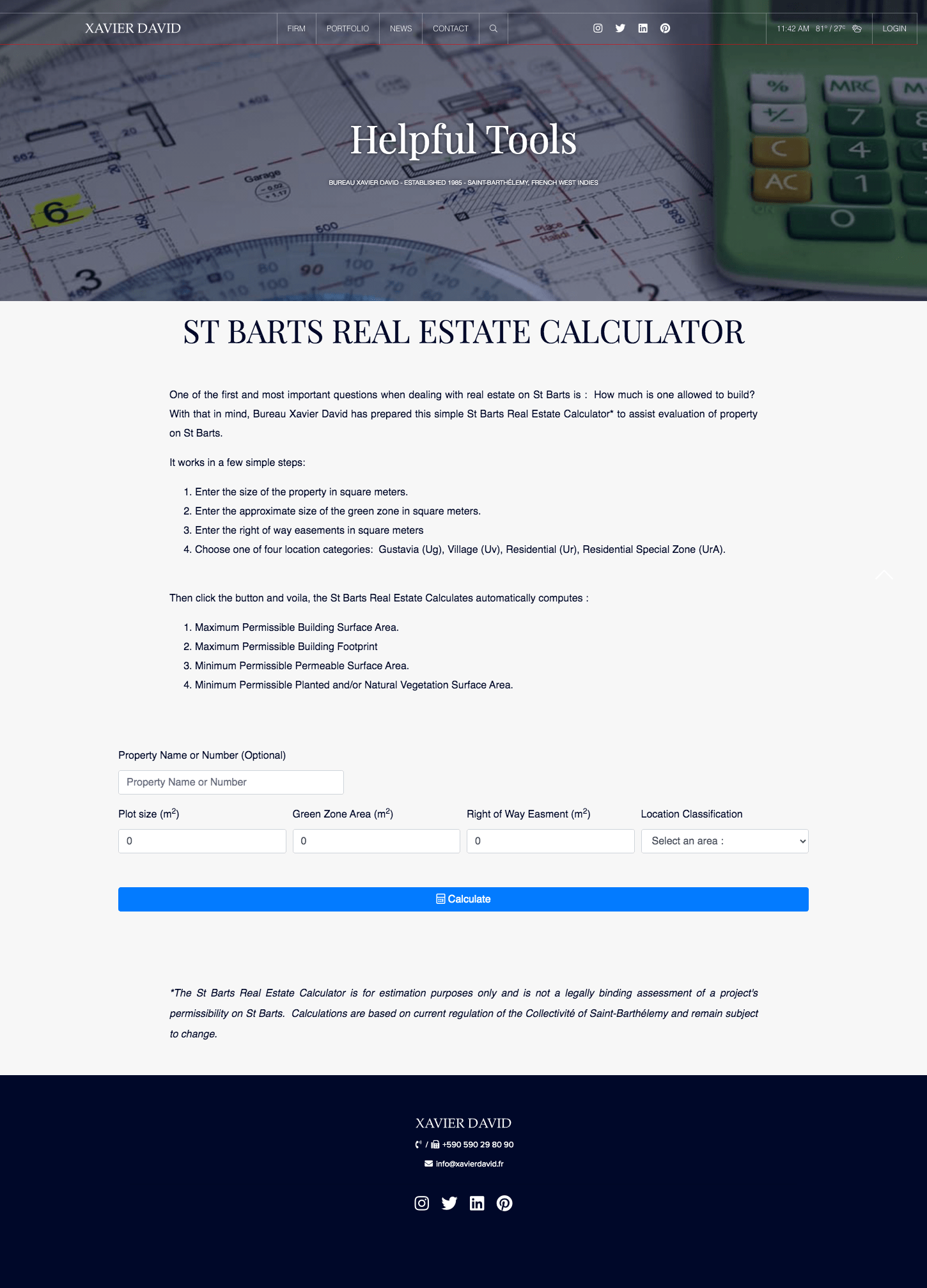 St Barts Real Estate Calculator