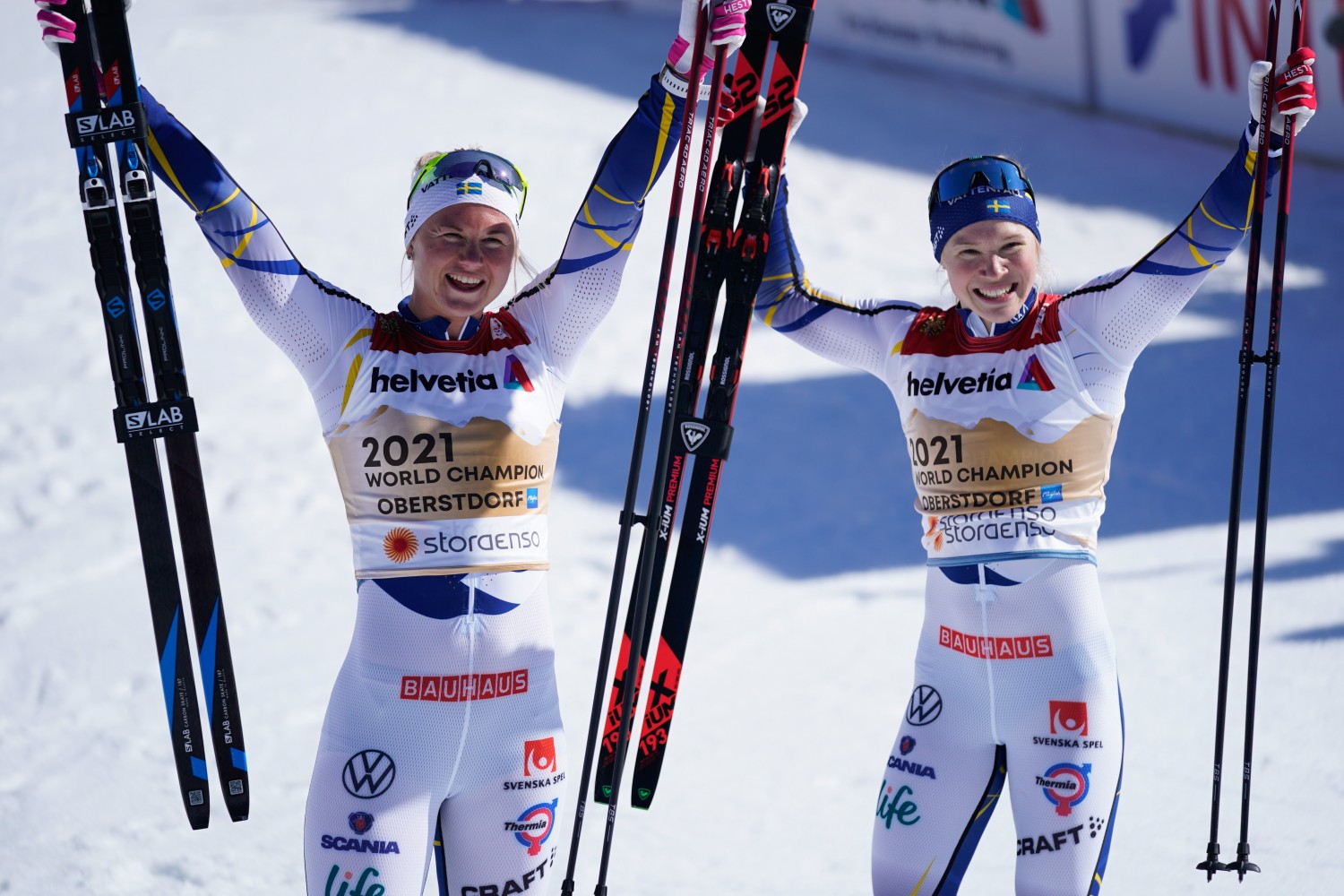 Jonna Sundling (SWE), Maja Dahlqvist (SWE), (lr) Bildergalerie Langlauf WM Oberstdorf (GER