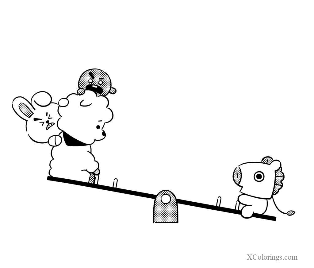 Find more awesome bts images on picsart. Bt21 Coloring Pages Cooky And Mang Playing Seesaw Xcolorings Com