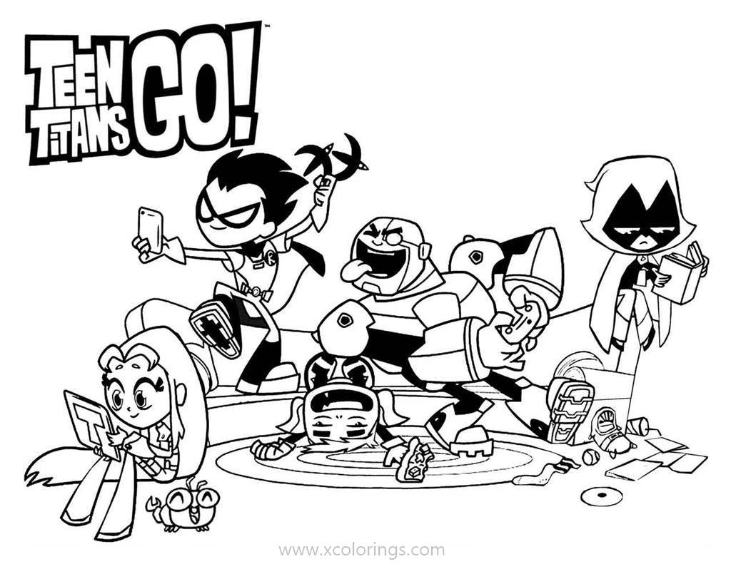 Characters from Teen Titans Go Coloring Pages