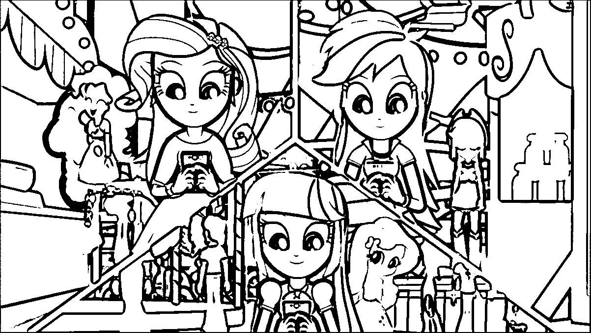 Equestria Girls Rainbow Rocks Characters Coloring Pages
