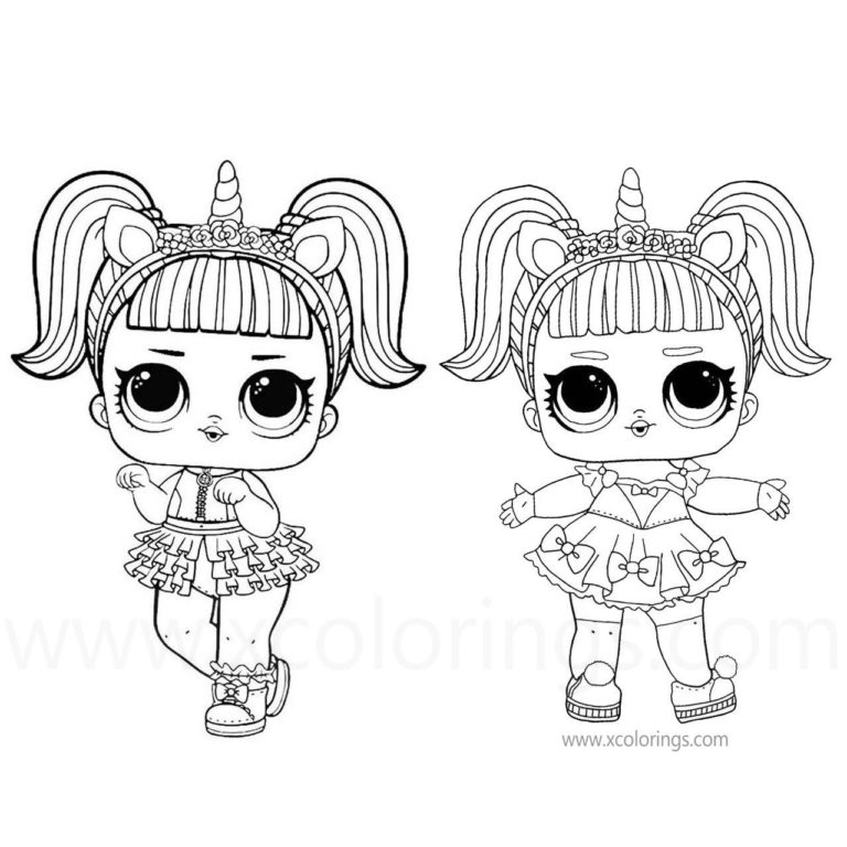 LOL Unicorn Coloring Pages Doll and Pet for Easter