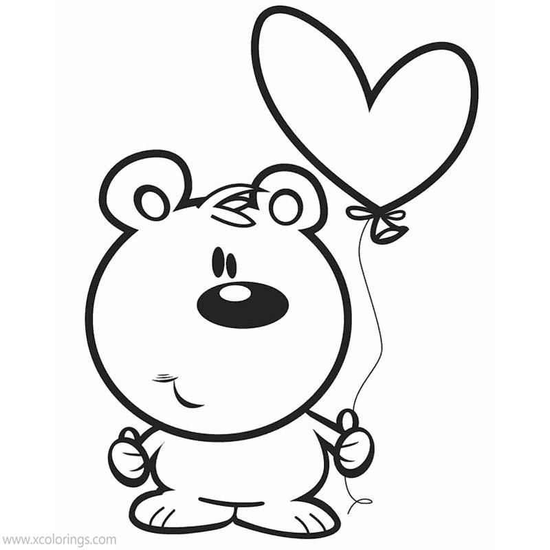 Cute Valentines Animal Coloring Pages
