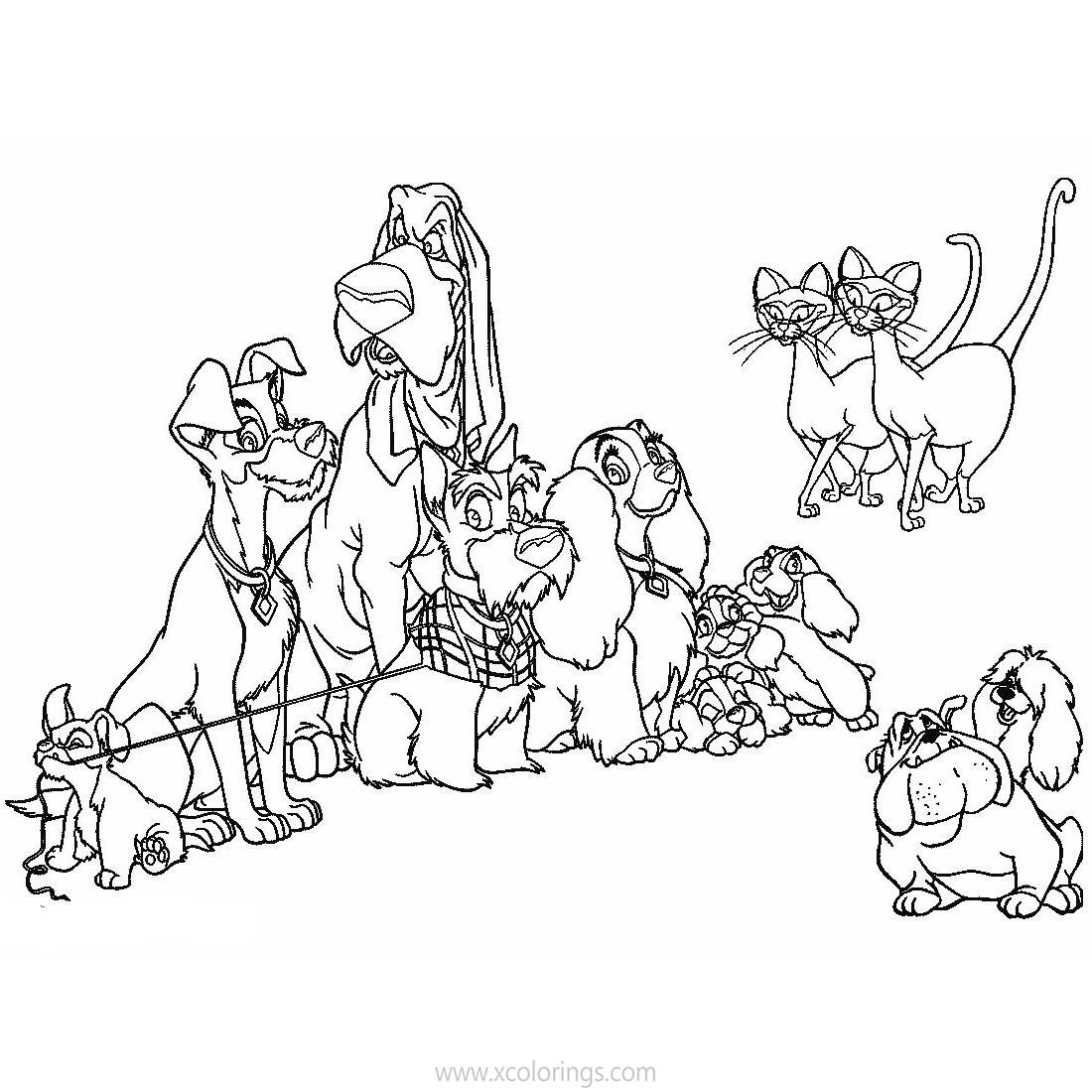 Lady and the Tramp Coloring Pages Characters