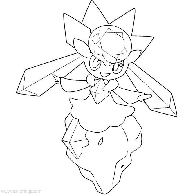 Diancie from Pokemon Coloring Pages